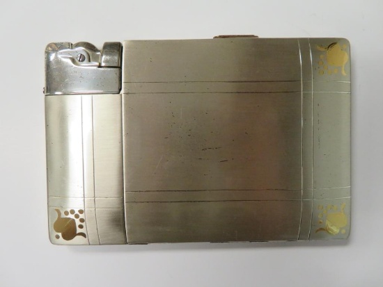 Vintage Elgin American Sterling Silver Cigarette Case and Lighter