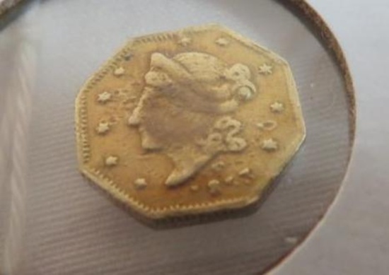 Antique 1853 California 1/2 Dollar GOLD Coin