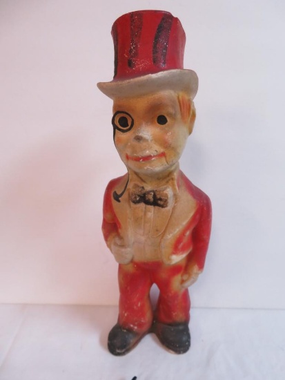 Vintage 1940's Charlie McCarthy Carnival Chalkware Sculpture