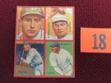 1935 Goudey 4 in 1 #5F Detroit Tigers Goslin, Crowder, Schuble, Marberry