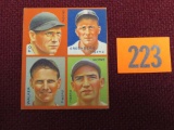 1935 Goudey 4 in 1 #9F Detroit Tigers Greenberg, Fox, Walker, Rowe