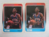(2) 1988-89 Fleer #43 Dennis Rodman RC Rookie Cards