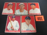 Lot (5) 1933 Goudey Baseball #75, 105, 113, 115, 120