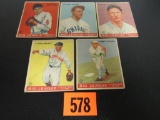 Lot (5) 1933 Goudey Baseball #6, 10, 17, 51, 67