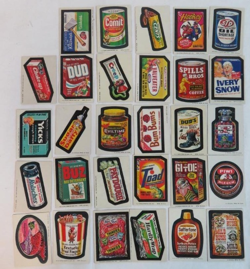 Lot of (28) Original 1970's Topps Wacky Packages Trading Cards / Stickers