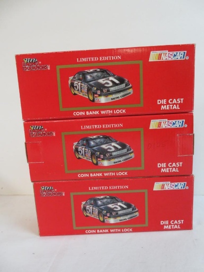 Lot of (3) Racing Champions 1:24 Scale Diecast Nascar Race Car Banks