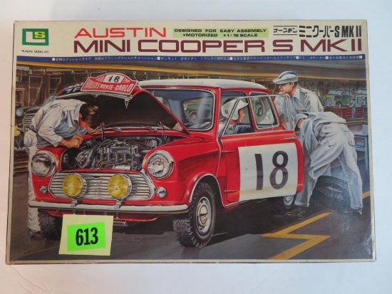 Rare Vintage 1960's LS Models Austin Mini Cooper Motorized Model Kit, MIB