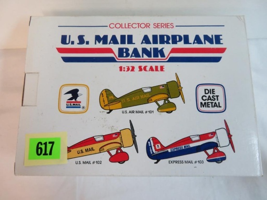 Spec Cast 1:32 Scale Diecast U.S. Mail Airplane Bank, MIB #102 US Mail