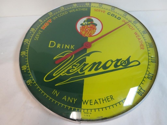 Vintage Drink Vernors 12" Bubble Thermometer
