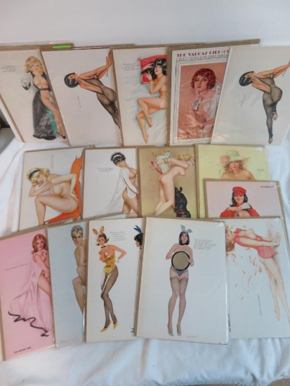 Lot of (15) Vintage Vargas Girl Pin-Up Magazine Prints