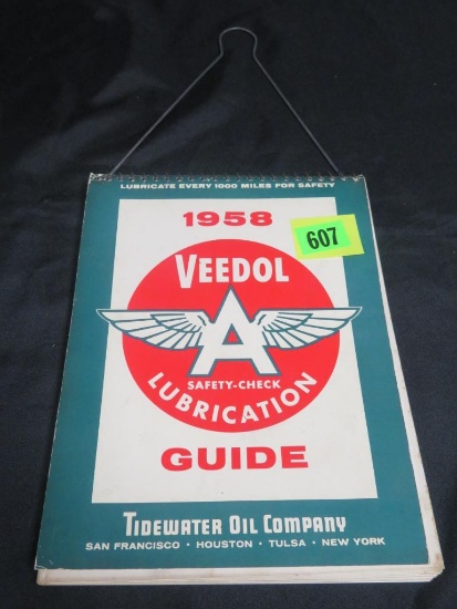 Vintage 1958 Veedol Flying A Service Station Lubrication Guide