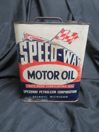 Vintage Speedway Metal 2 Gallon Oil Can Racing Graphics