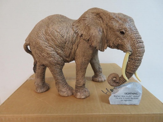 Martha Carey The Herd #3126 Lightning Elephant Sculpture