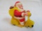 Vintage 1960's Santa Claus on Scooter Plastic Friction Toy