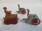Antique Barclay/ Manoil US Army Tractor w/ 2 Cooker Carts