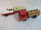 (2) 1950's Hubley Metal Lumber Trucks 7 & 9