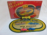 Rare Antique Automatic Toy Co. Auto Speedway Tin Litho Racing Set
