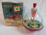 Antique J. Chein Tin Road Race Top/ Dome w/ Original Box