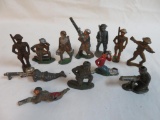 Lot (12) Antique Barclay, Manoil, and Cast Iron Soldiers