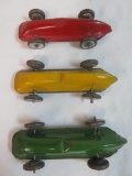 (3) Antique Tin Racers, Early, 3.5
