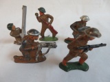 Lot (5) Antique Barclay/ Manoil Cast Metal Soldiers