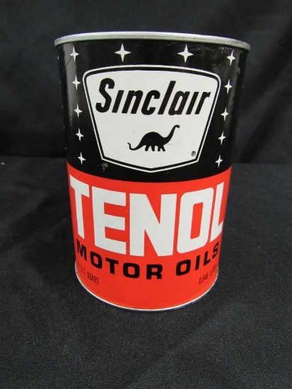 Original NOS Sinclair Tenol Fiber Oil Can (Full)