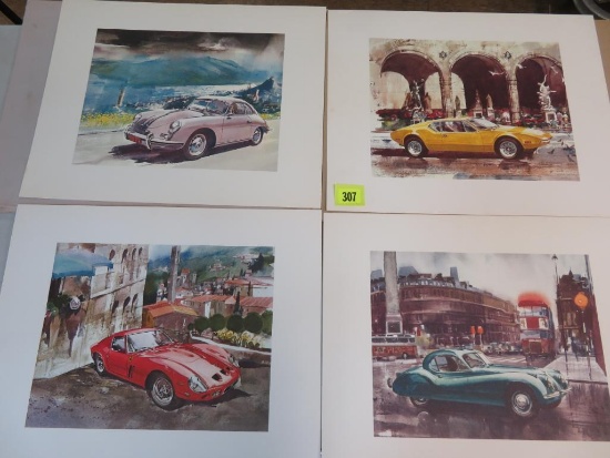 Beautiful Classic Sports Car Watercolor Print Portfolio