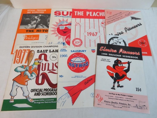 Lot of (7) Vintage 1960's Minor League Baseball Program Scorebooks