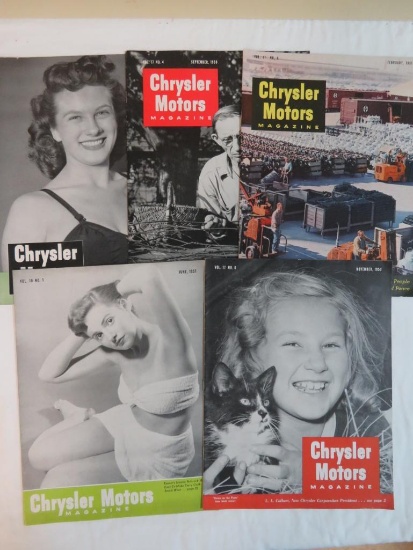 Lot of (5) 1950's Chrysler Motors Magazine