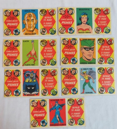 Lot (7) Rare 1966 Topps Comic Book Foldees (Test Issue) Trading Cards