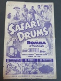 Vintage 1953 Safari Drums Bomba Movie Press Book