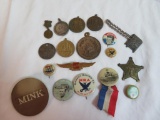 Large Group of Asst. Pinbacks, Medals, Military, Patriotic, Union+
