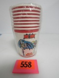 Lot (8) Vintage 1966 Batman Party Cups in original sleeve