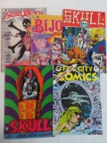 Lot (5) Vintage Underground Comics Fogg City, Skull, Bijou+