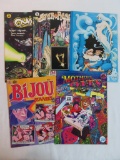 Lot (5) Vintage Underground Comics Mothers Oats, Quack, Bijou+