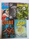 Lot (5) Vintage Underground Comics Grim Wit, Middle Class Fantasies, Harold Hedd+