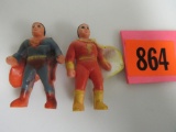 Vintage 1960's/70's Superman & Shazam Rubber Pencil Toppers