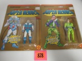 Vintage 1989 DC Super Heroes Riddler & Mr. Freeze Figures MOC Toy Biz