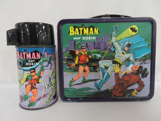 Vintage 1966 Batman and Robin Metal Lunchbox & Thermos