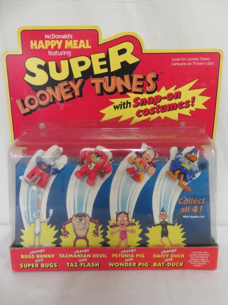 LOOSE McDonald's 1991 SUPER LOONEY TUNES Superhero Costume PICK TOY or PARTS 