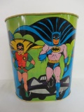 Vintage 1966 Batman & Robin Metal Trash Can