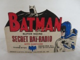 Vintage 1966 Batman Super-Micro Bat-Radio Cardboard Sign