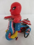 Rare Vintage 1968 Marx Spiderman Tin Wind-Up Tricycle