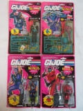 (4) Vintage 1992 GI Joe Ninja Force Figures MOC Snake Eyes+