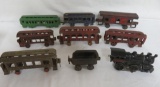 (9 pc. Lot) Antique Original Cast Iron Train Pieces