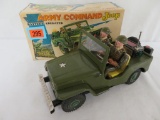 Rare Antique TN Japan Tin Battery Op Army Command Jeep MIB