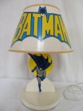 Vintage 1977 Nursery Originals Batman Table Lamp with Shade