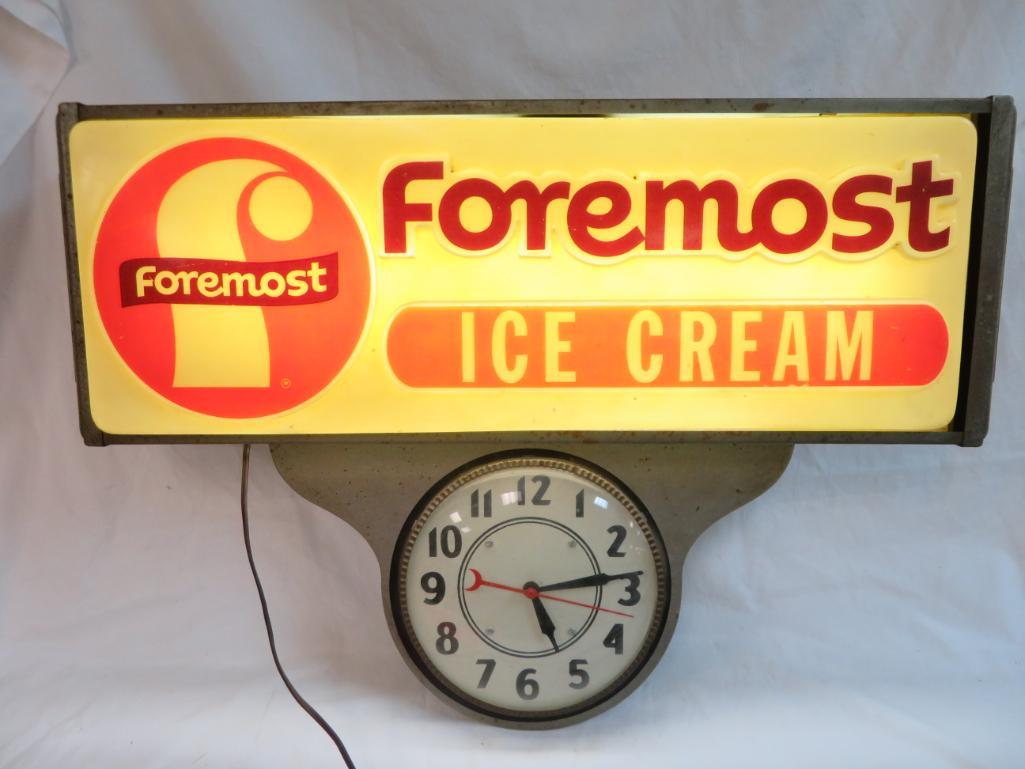 Antique 1940's Foremost Ice Cream Lighted | Proxibid