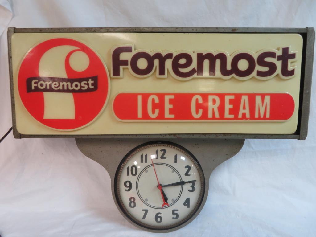 ICE CREAM 看板 アメリカ ヴィンテージ スチール foremost Antique 1940's Foremost Ice Cream Lighted | Proxibid