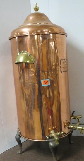 Outstanding Antique Brass & Copper Burton Urn 41" Tall